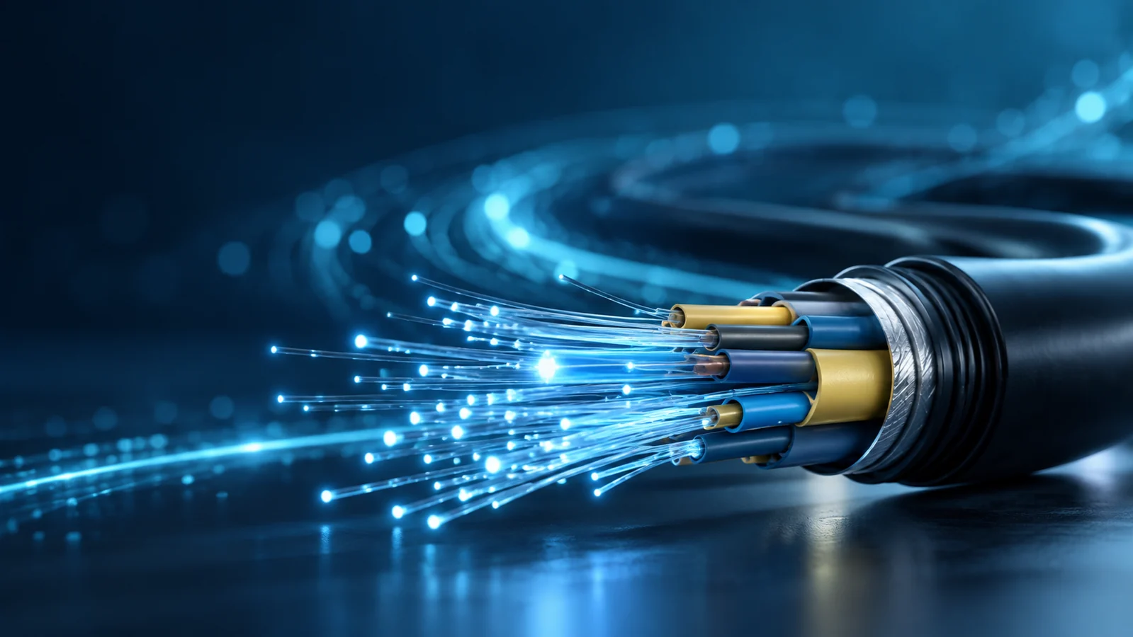 Fibres optiques lumineuses et câble de télécommunication
