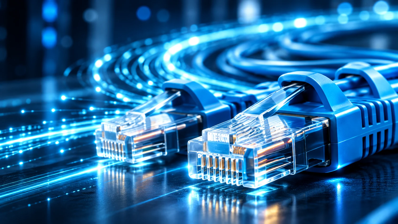 Flux lumineux et connecteurs réseau LAN